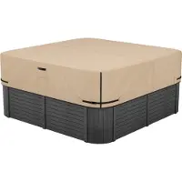 Vevor ulkoporeammeen suoja, 90x90x20 tuumaa / 2285x2285x508 mm säänkestävä ja vedenpitävä poreammeen suoja, 600D kestävää Oxford-kangasta ja 950N repäisylujuutta, neliönmuotoinen poreammeen suoja, rus