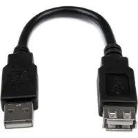 StarTech.com USB 2.0 -jatkokaapeli, 0,15 m, musta