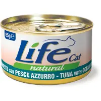 Life Cat Natural 24x85g Natural Adult tonnikala & merikala Life Cat kissan märkäruoka
