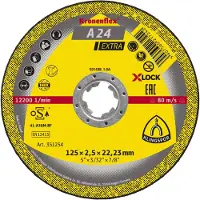 Klingspor Hiova katkaisulaikka A 24 Extra; 125x2,5 mm; X-Lock; 25 kpl.