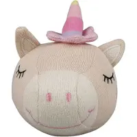 Barbo Baby Knitted Balls With A Bell - Unicorn - Pink - ONE SIZE