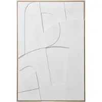 House Nordic Madeline seinäkoriste reliefi NO 1,60 kehys 60x90cm valkoinen.