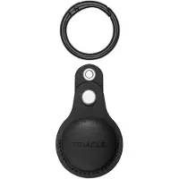 Triacle -avainrengas aidosta nahasta Apple AirTagille / X-mark Two:lle / X-mark Three:lle, musta