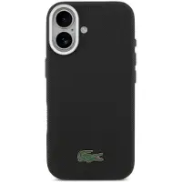 Lacoste iPhone 17 Iconic Petit Pique Metal Logo -kotelo - MagSafe-yhteensopiva - musta