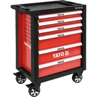 YATO YT-55299, Terästä, Musta, Punainen, 6 laatikko(a), Kuulalaakeriset teleskooppikiskolaatikot, 25 kg, 35 kg