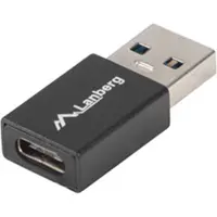 Lanberg USB-C(F) - USB-A(M) 3.1 -sovitin, musta