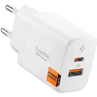 Spigen Essential EE202EU 2-porttinen seinälaturi 20W - Valkoinen