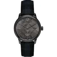 Burberry Uusi Miesten BU10010 Check leimattu pyöreä Dial Watch, 40mm - UK SELLER