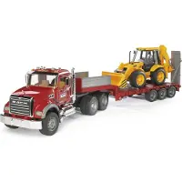 BRUDER Lelu Lavettiauto Mack Granite ja kaivuri JCB (1:16),