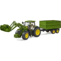 BRUDER Lelu Traktori John Deere 7R 350 etukuormaajalla ja kippivaunulla (1:16),