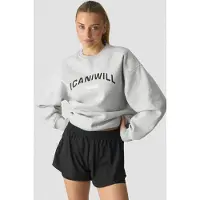 ICANIWILL Everyday Relaxed Crewneck Print W Light Grey Melange