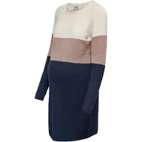 ONLY Maternity Neulemekko 'OLMLillo' beige / tummansininen / valkoinen