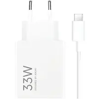 Xiaomi 33W USB-A matkalaturi USB-C-kaapelilla MDY-16-EF - Valkoinen
