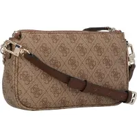 GUESS Olkalaukku 'NOELLE II DBL POUCH CROSSBODY' ruskea / cappuccino