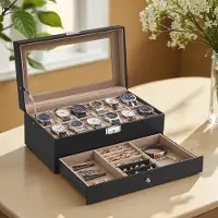 Hobby Hall Kellolaatikko, 32.5x11.5x19.5 cm, Ruskea