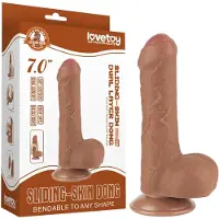 Lovetoy Sliding-Skin - realistinen pallillinen dildo - 18,3 cm - iho