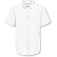 Only & Sons Osjcaiden Life Ss Solid Linen Shirt Wvn - White - 170