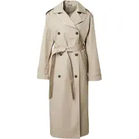 Weekday Oversized Double-Breasted Canvas Trench Coat - Beige - M