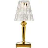 Kartell LED-akkukäyttöinen pöytälamppu Battery, 26 cm, kullanvärinen, IP54 Battery, Messinki/kulta, Makuuhuone, Synteettinen materiaali, Design