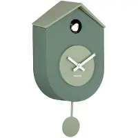 Karlsson Wall Clock Grato Cuckoo Jungle Green W. Grayed Jade - Green - H 33.2CM