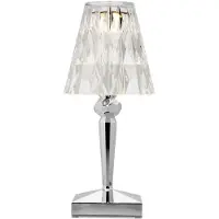 Kartell LED-paristopöytävalaisin Paristo, 30cm, krominvärinen, IP54 Battery, Kromi/hopea, Makuuhuone, Synteettinen materiaali, Design