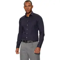 Calvin Klein Twill Easy Care Slim Shirt - Navy - 44