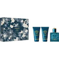 Versace Eros Lahjasetti miehille Eau de Toilette 50ml + Tuoksususuihkugeeli 50ml + Parranajon jälkeinen balsami 50ml