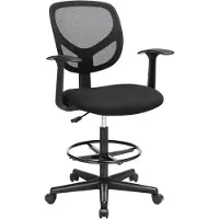 Songmics SONGMICS-työtuoli Ergonominen työjakkara käsinojilla, musta