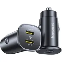 Baseus GoTrip 30W Dual USB-C autolaturi - musta