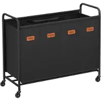 Songmics Pyykinkori, SONGMICS RLS210B01, 79x40x91 cm, Musta, Pesukorv, SONGMICS RLS210B01, 79 x 40 x 91 cm, Must