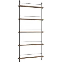 MOEBE Magazine Hylly 85x188 Cm Savustettu Tammi/ - Seinähyllyt Tammiviilu Musta - MS.180.1.SO.BL