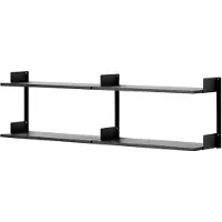 New Works Väliseinähylly 450 Mm - Hyllyjärjestelmät (modulaariset) Saarnivaneri Musta - 42006 + 42011 + 42008 BLK ASH CHMBR