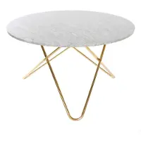 OX Denmarq Big O Table -ruokapöytä Marmori carrara, messinkijalusta