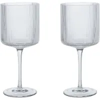 Ferm Living , Ripple Punaviinilasit 2-pack- Clear