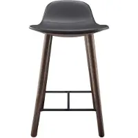 Please wait to be seated - Abalone Stool H65 Smoked Oak/Black