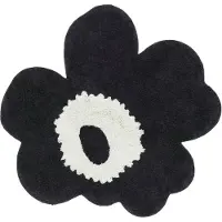 Marimekko Unikko Terry Bath Mat 73X74 Cm - Black - 73X74CM