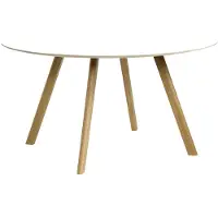 HAY Cph 25 2.0 Pöytä Ø140x74 Cm Vesipohjaisella Lakalla Käsitelty Tammi / - Ruokapöydät & Baaripöydät Laminaatti Valkoinen - AE821-A535-AR10