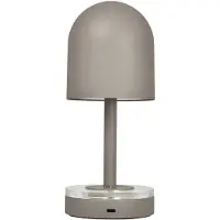 AYTM Luceo-akkulamppu, taupe, metalli, 24 cm, himmennettävä, IP44 Luceo, himmennettävä, Alumiini/harmaa/sinkki, Olohuone/ruokailutila, Metalli, Moderni
