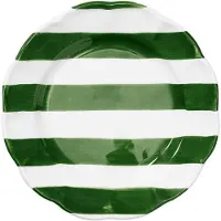 Pick a Poppy Stripe Sivulautanen 22 Cm - Aluslautaset Kivitavara Vihreä - C022105AW24-167