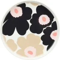 Marimekko Unikko lautanen 20 cm, off white/hiilenharmaa