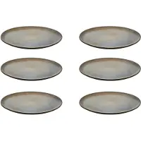 Aida - 6 pcs - Metallic Brown - dessert plate (14964)