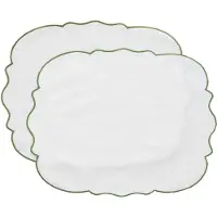 Decotique Gia Tabletti 35x45 Cm 2 Kpl:n Pakkaus / Vihreä - Tabletit & Lasinaluset Puuvilla Valkoinen - 421702