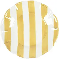 Pick a Poppy Stripe Sivulautanen 22 Cm - Aluslautaset Kivitavara Keltainen - C022116SS24-145