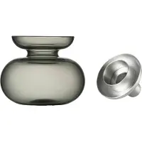 Zone Denmark Inu Vaasi / Kynttilänjalka Smoked Grey / Teräksenharmaa - Kynttilälyhdyt Käsinpuhallettu Lasi Teräs - 36670