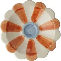 Rice Flower Dippikulho Käsin Maalatuilla Raidoilla - Tarjoiluvadit Keramiikka Oranssi - CEDBW-HPIXCO