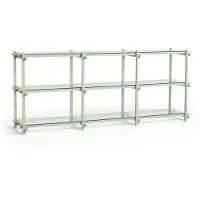 HAY Woody Hyllykkö 2.0 Low Smokey Grey Beech / Clear Glass - Kirjahyllyt Pyökki Harmaa - AE449-D230-AP38