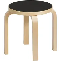 Artek Lasten jakkara ne60 koivu/musta linoleum