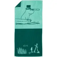 Arabia Muumi kylpypyyhe 70 x 140 cm Muumipappa sinivihreä