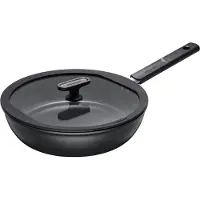 Fiskars Hard Face Sauté Pan 28Cm W/Lid - Black - 28 CM