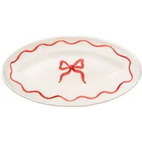 Pick a Poppy Bow Tarjoiluastia 26 Cm Burgundinpunainen - Tarjoiluvadit Keramiikka Burgundy - C202621AW25-423